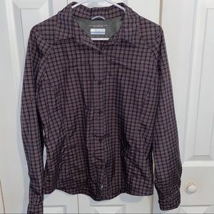 Omni-Shield Checker Long Sleeve Button-Up Shirt